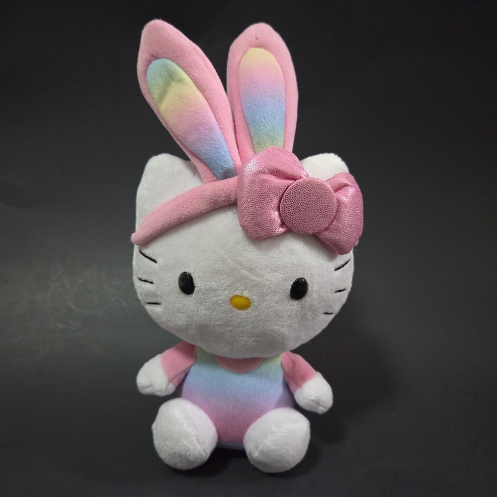 Ty Hello Kitty Easter Plush Stuffed Animal Rainbow Jumper Ears